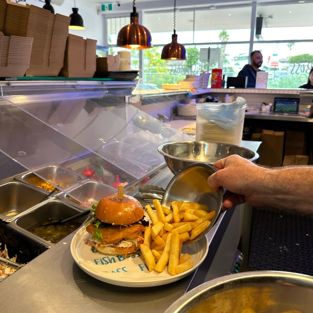 Plating up at the counter